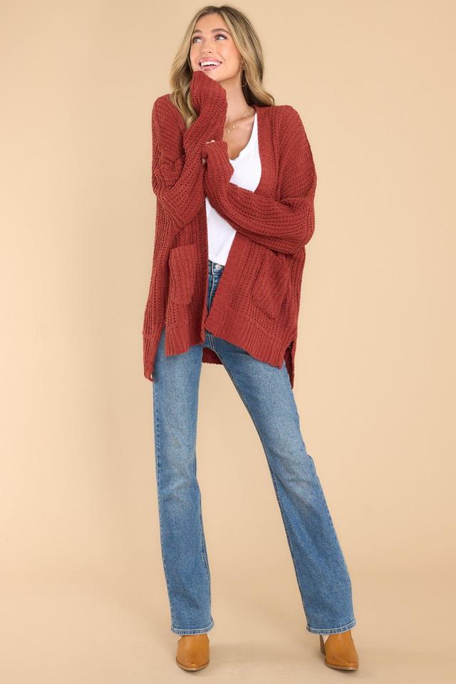 Moving On Up Rust Cardigan Orange Product Image