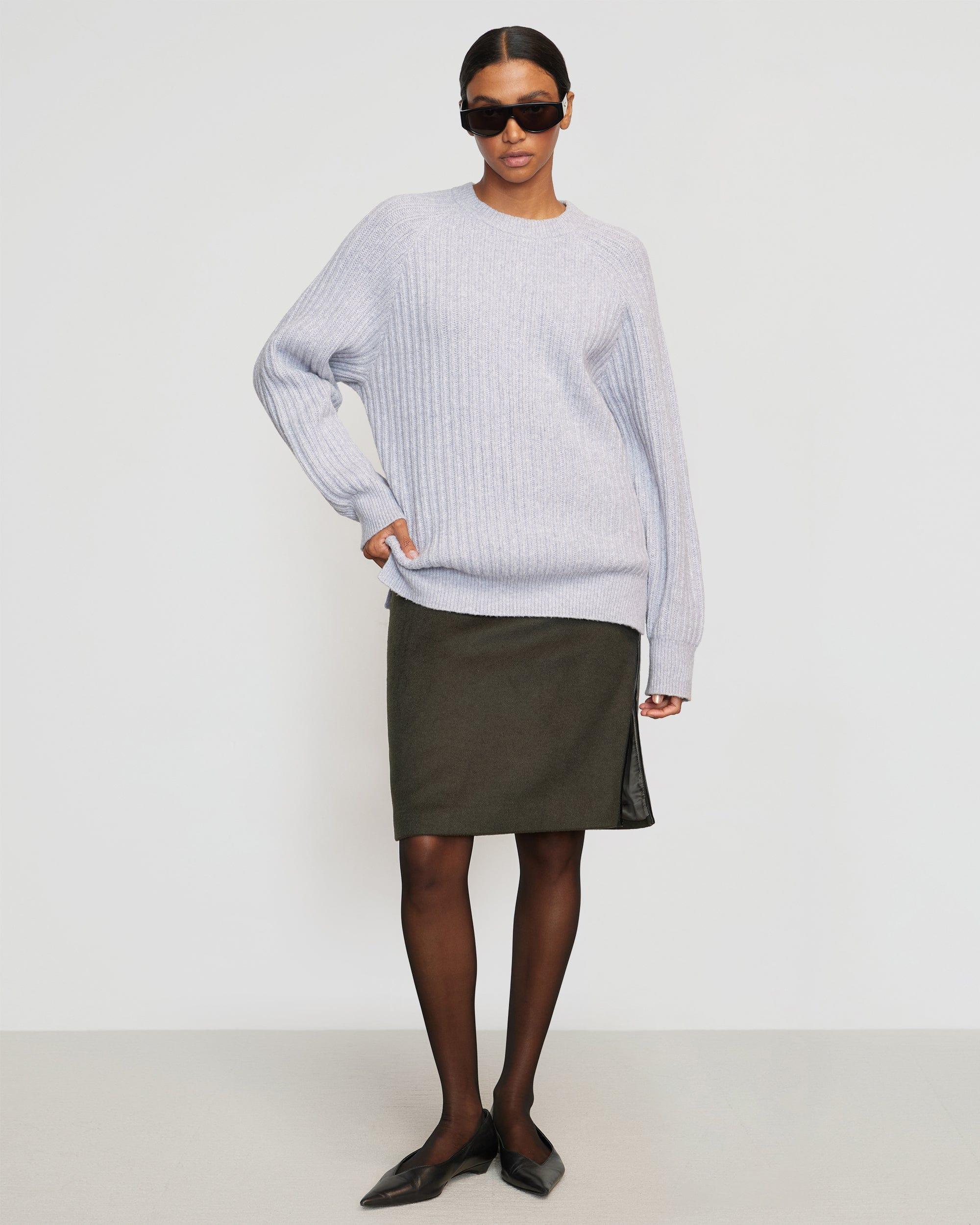 Ezra Organic Cotton-Wool Foldover-Collar Sweater Product Image