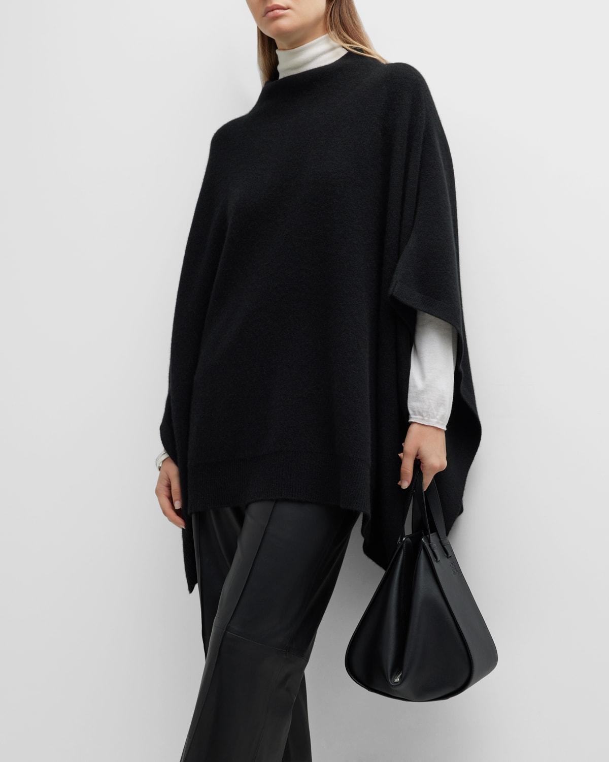 Womens Boiled Cashmere Funnel Neck Poncho Product Image