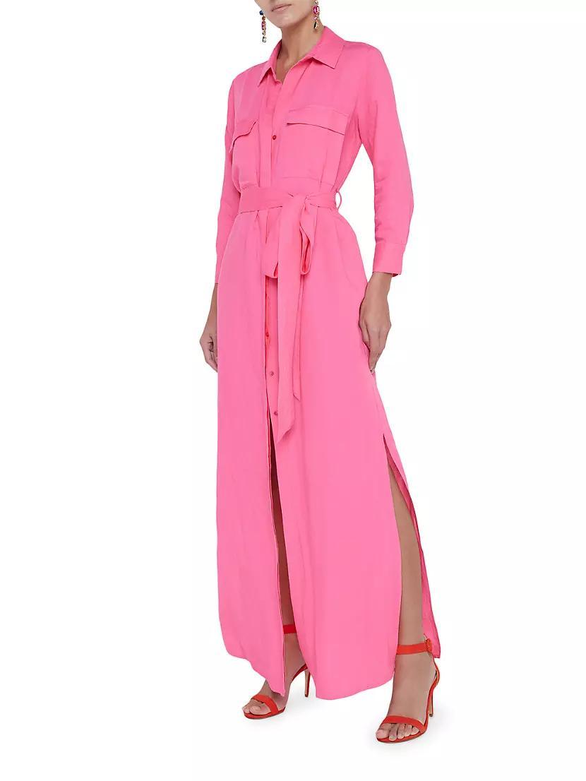 Cameron Linen-Blend Maxi Shirtdress Product Image