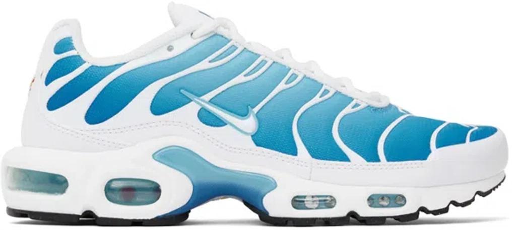 White & Blue Air Max Plus Sneakers In Battle Blue/blue Gaz Product Image