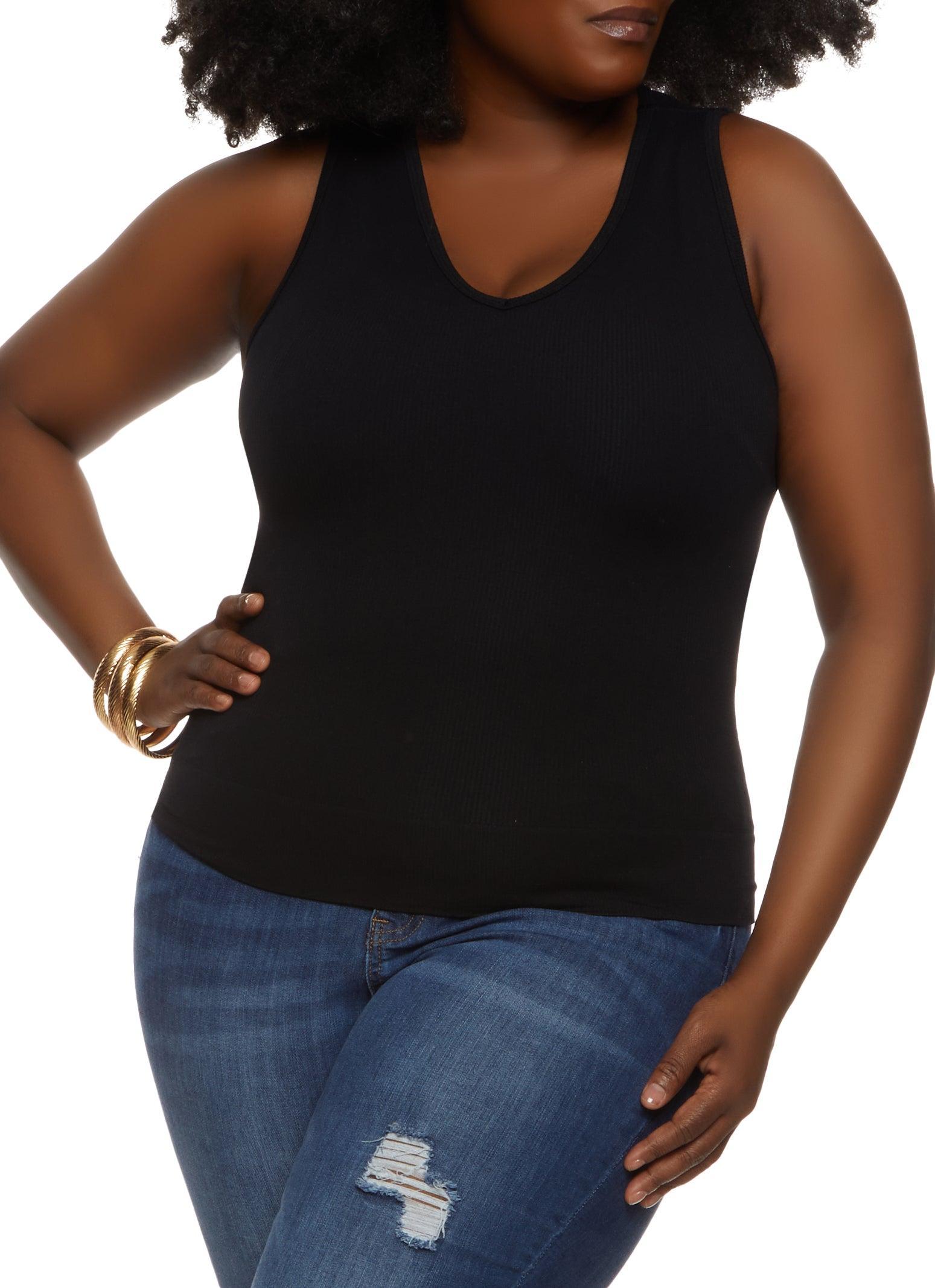 Womens Plus Size Basic Seamless Tank Top Product Image