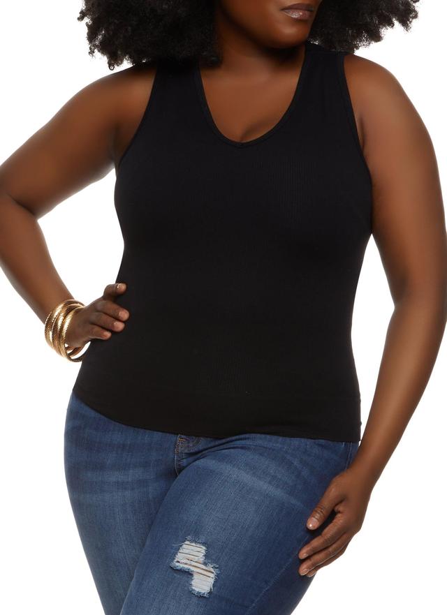 Womens Plus Size Basic Seamless Tank Top Product Image