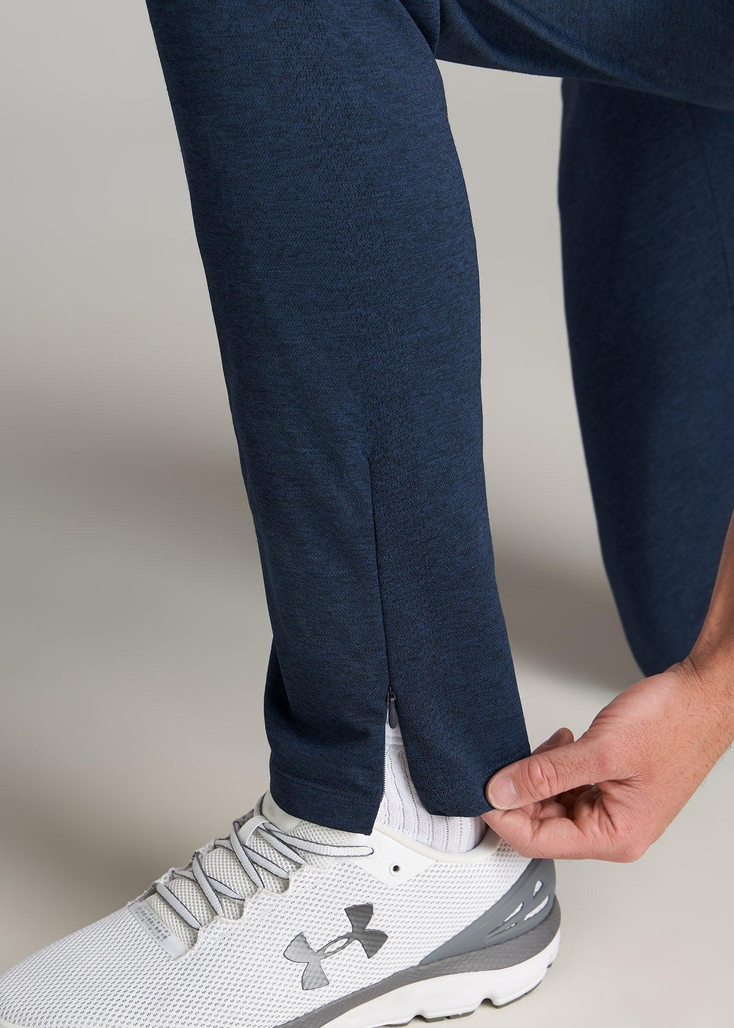 A.T. Performance Zip Bottom Pants for Tall Men in Navy Mix Male Product Image