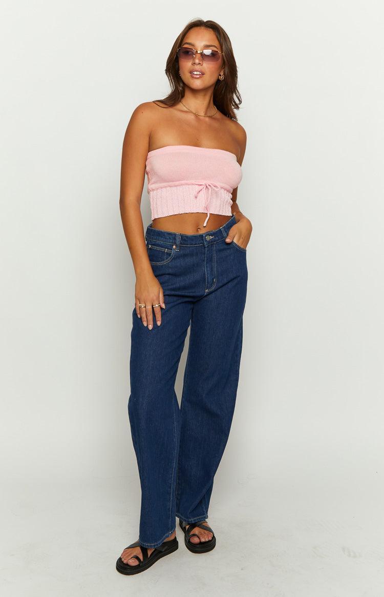 Eloise Pink Knit Tube Top Product Image