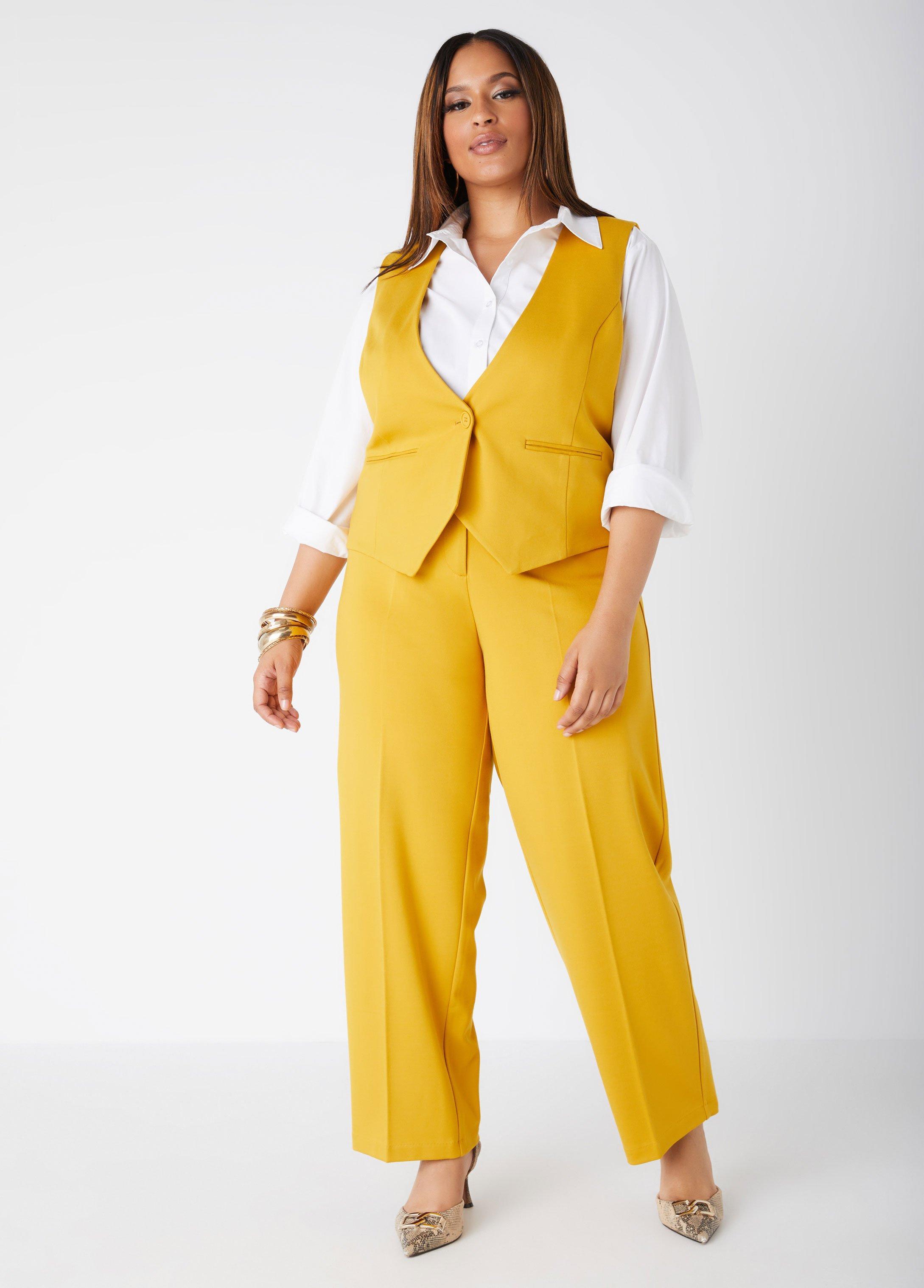 Plus Size Ponte High Rise Trousers Ashley Stewart Product Image