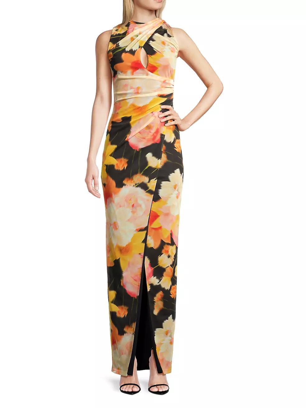 Eve Elaina Draped Floral Gown Product Image