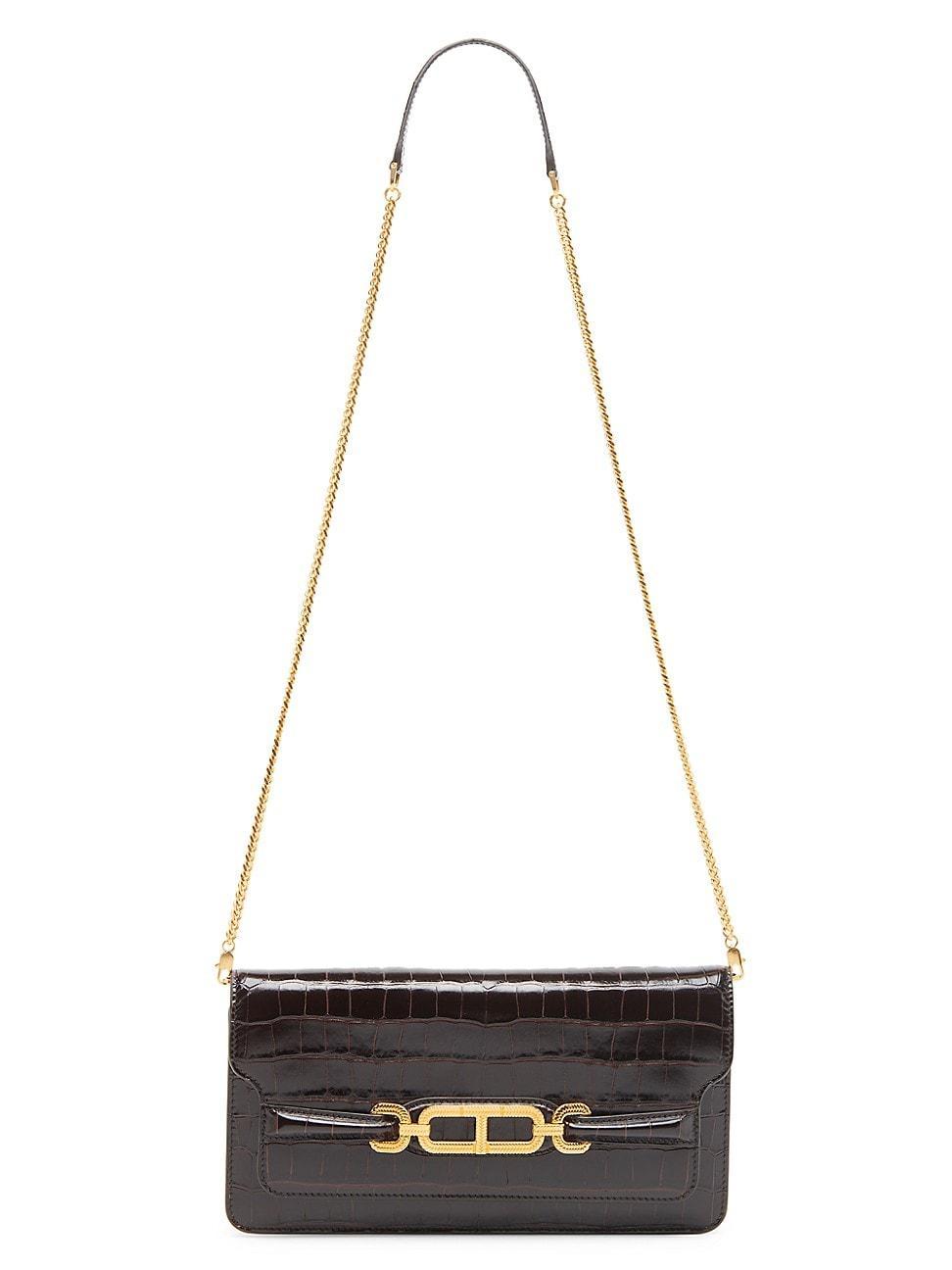 Womens Whitney Crocodile-Embossed Leather Shoulder Bag Product Image