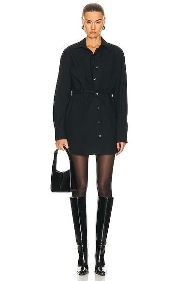 Alexander Wang Double Layered Shirt Dress Black. (also in S, XS). Product Image