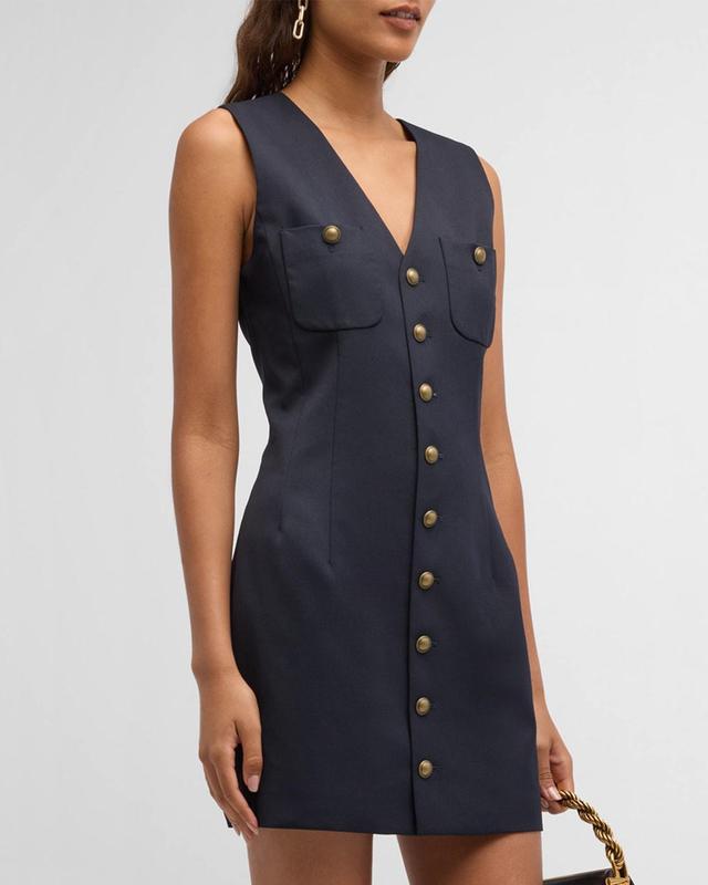 Tailored Button-Front Mini Dress Product Image