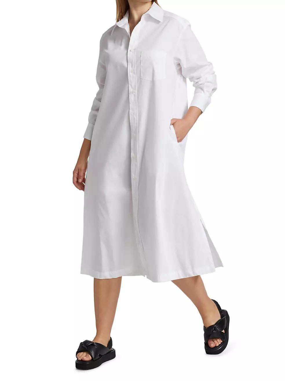 Cotton Long-Sleeve Shirtdress Product Image