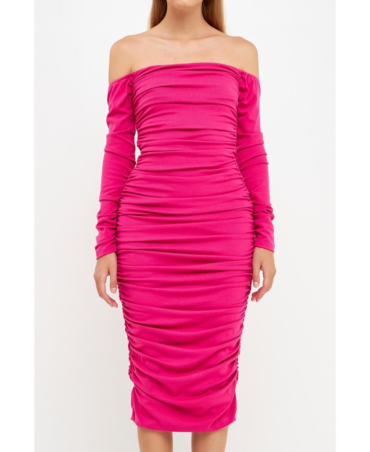 endless rose Womens Ruched Midi Dress Product Image