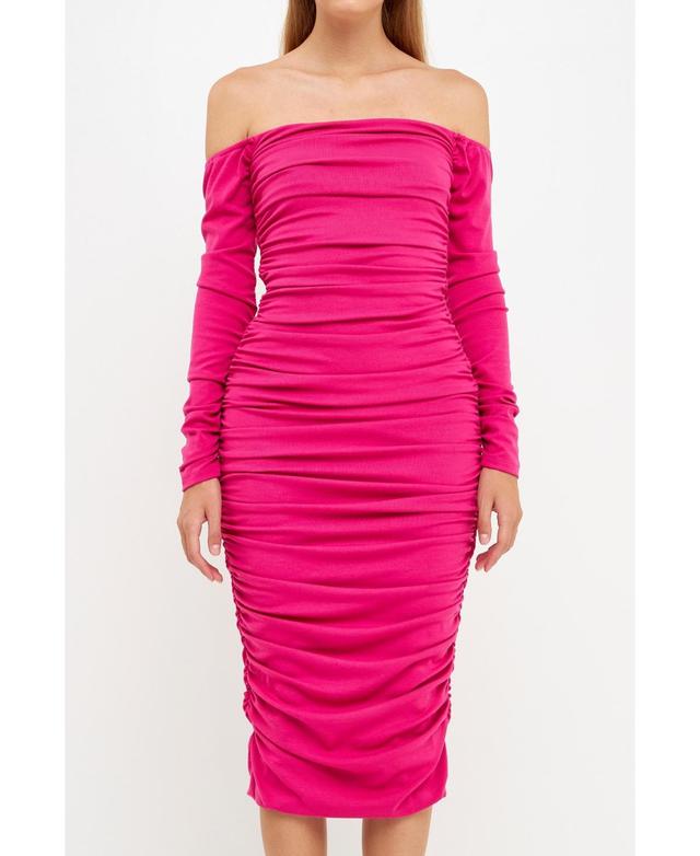 endless rose Womens Ruched Midi Dress Product Image