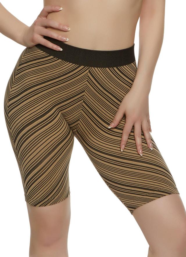 Womens Seamless Striped Biker Shorts Product Image