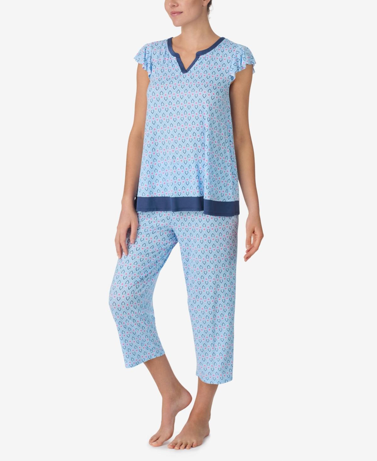 Ellen Tracy Womens Short Sleeve Cropped Pj Set Product Image