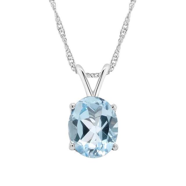 Alyson Layne 14k Gold Pear Cut Sky Blue Topaz Pendant Necklace, Womens Product Image