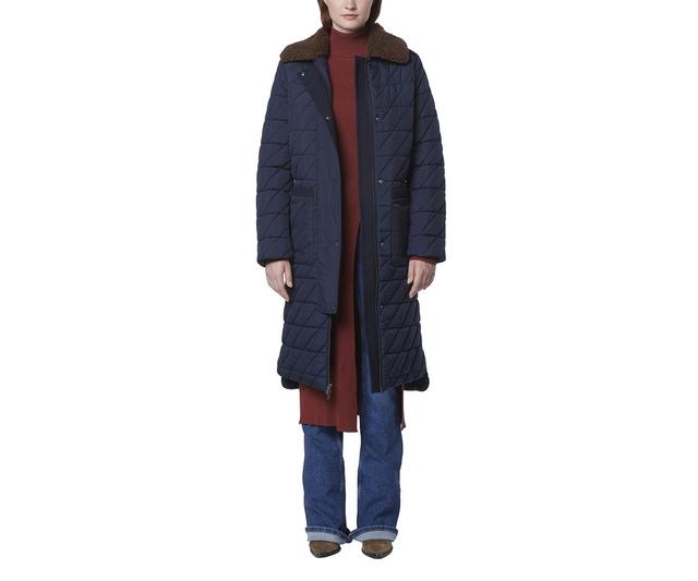 Maxine Rhombus Womens Quilted Mixed Media Anorak Product Image