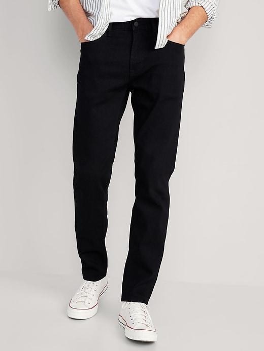 Relaxed Slim Taper Built-In Flex Black Jeans Product Image