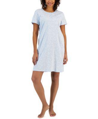 Charter Club Womens Cotton Printed Henley Sleepshirt, Created for Macys Product Image