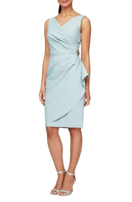 Alex Evenings Side Pleat Sheath Cocktail Dress Product Image