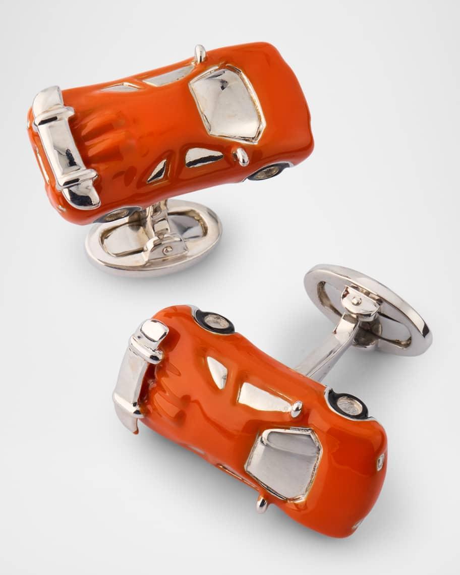 Men's Sterling Silver Race Car Cufflinks Product Image