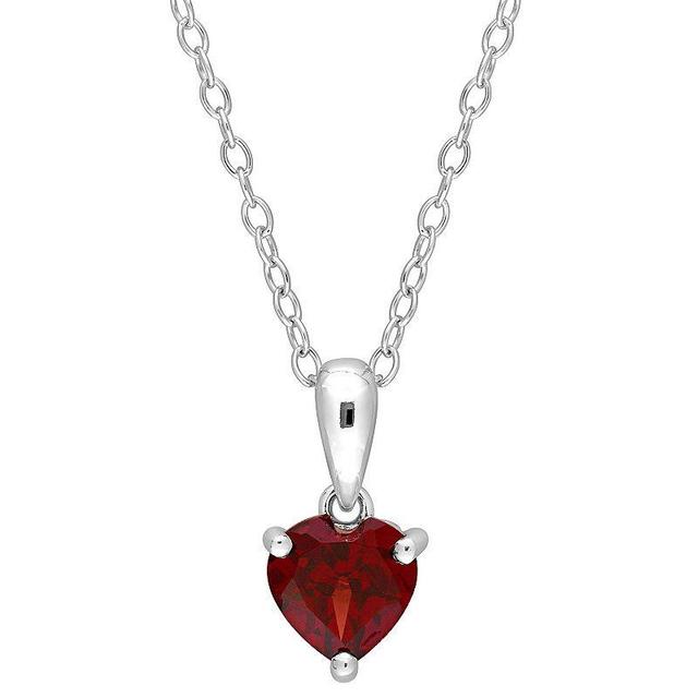 Stella Grace Sterling Silver & Gemstone Heart Stud Pendant Necklace, Womens Citrine Product Image