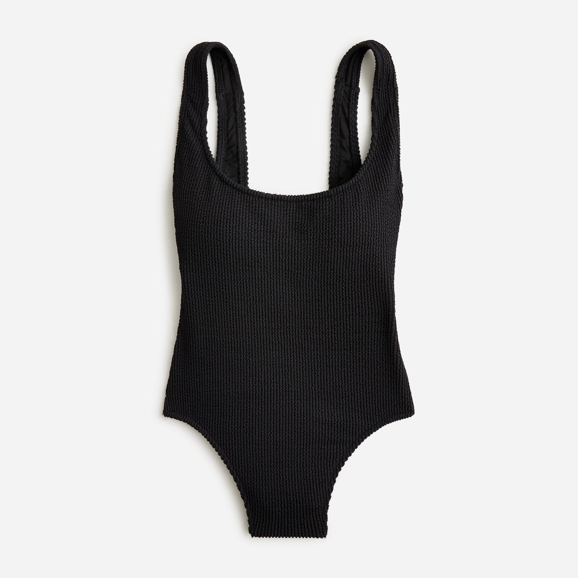 Textured scoopneck one-piece swimsuit Product Image