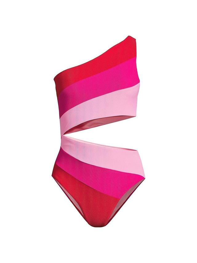 Womens Joyce Colorblocked Cut-Out One-Piece Swimsuit Product Image