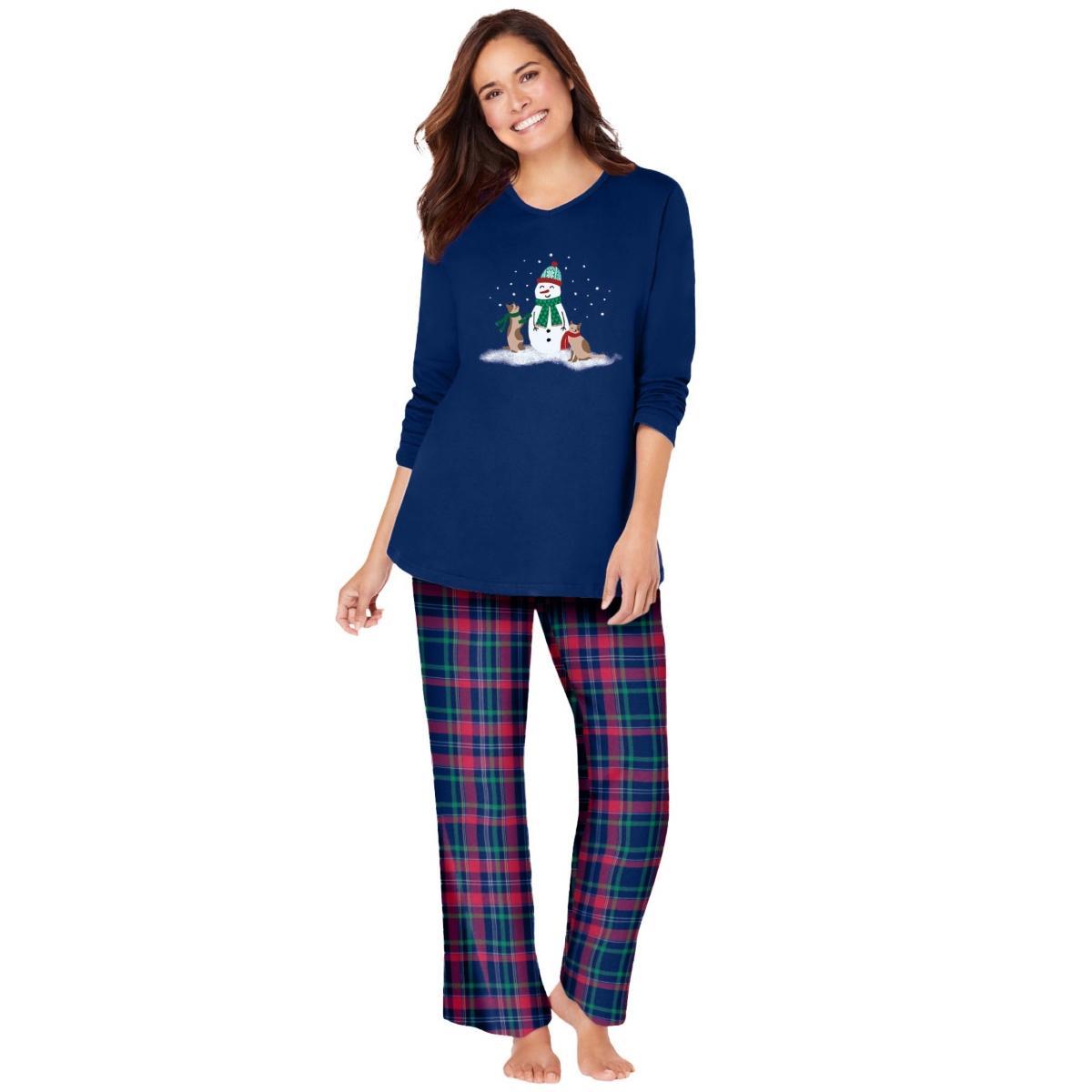 Dreams & Co. Womens Cozy Pajama Set Product Image