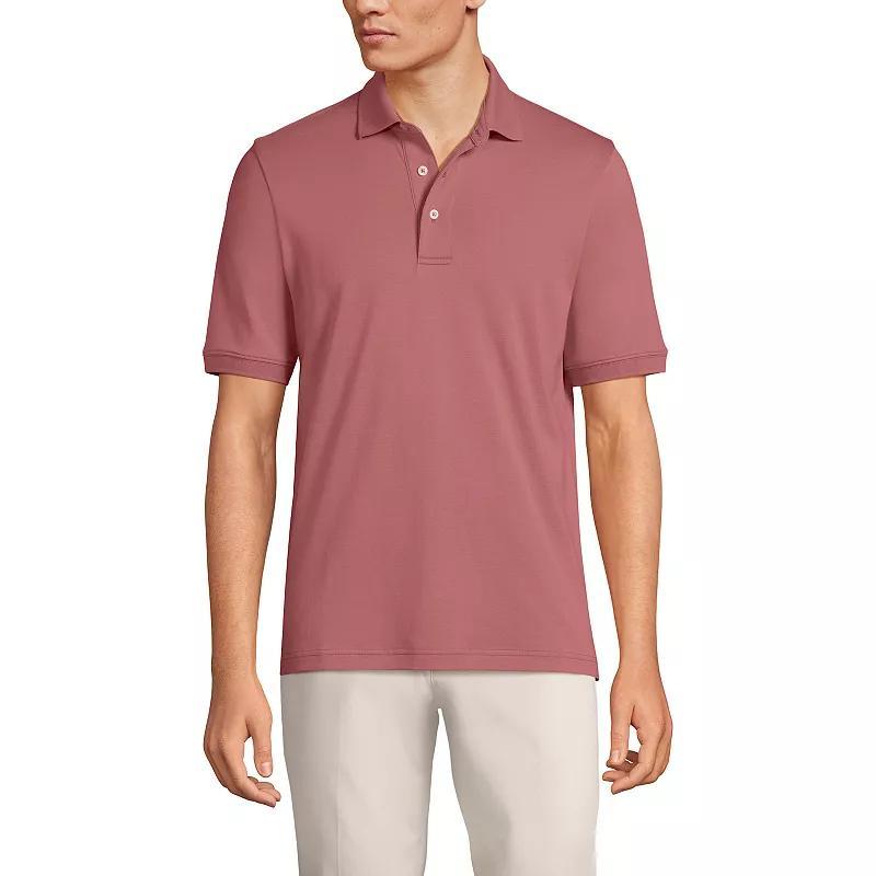 Big & Tall Lands End Super Soft Supima Polo, Mens White Product Image