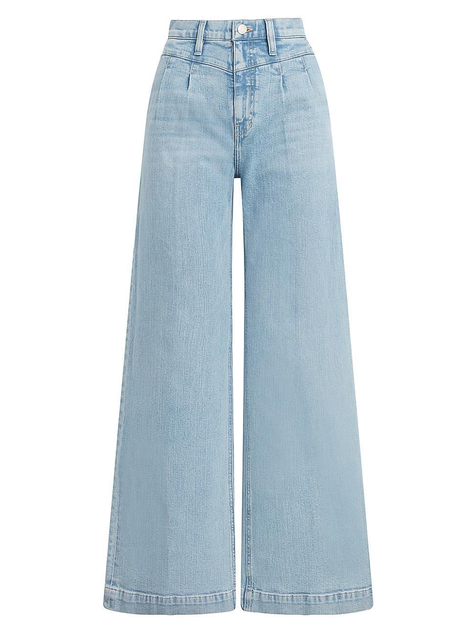 Womens Jodie Pleated Front Yoke Wide-Leg Jeans Product Image