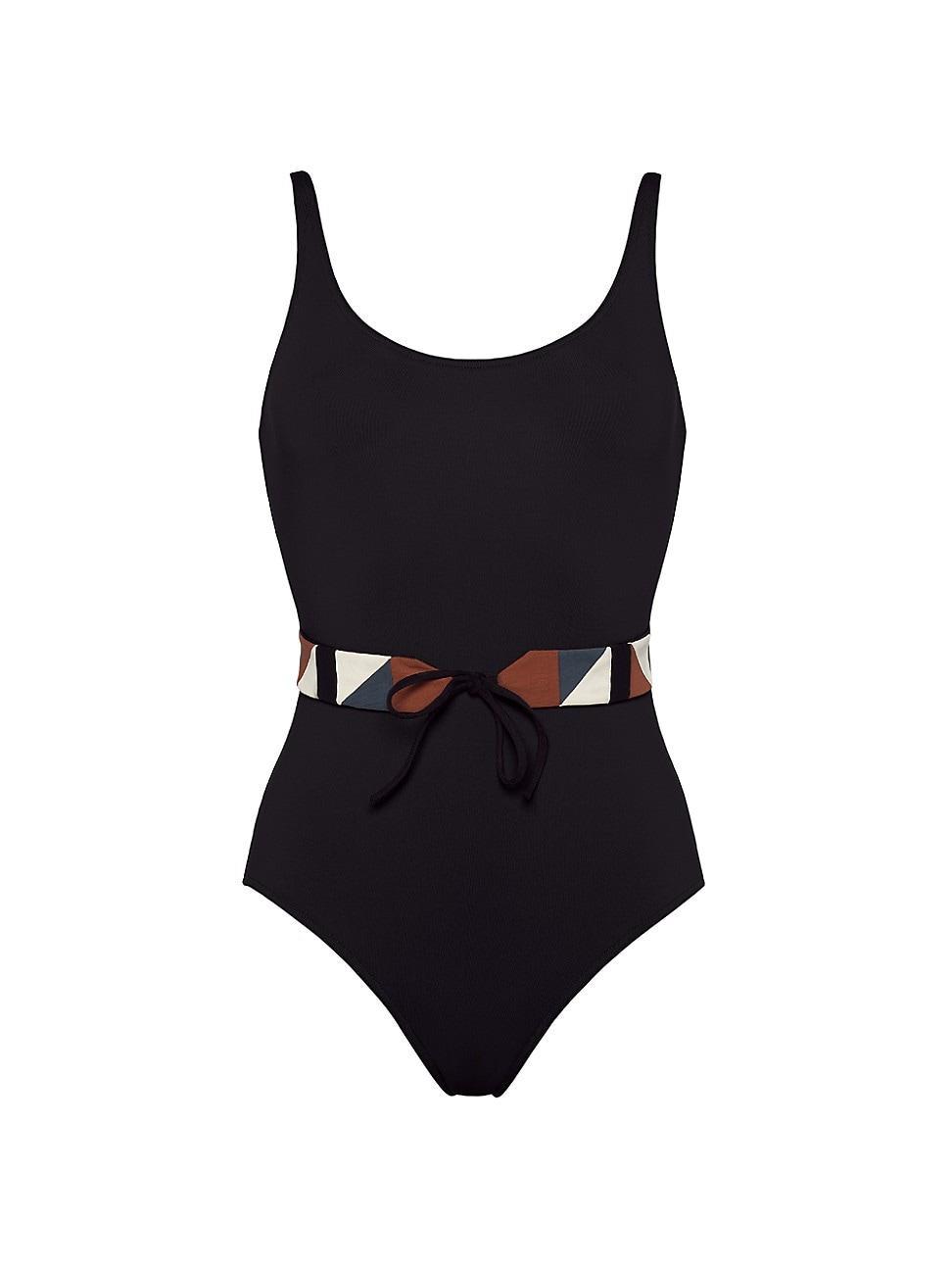 Womens Damier Belted One-Piece Swimsuit Product Image