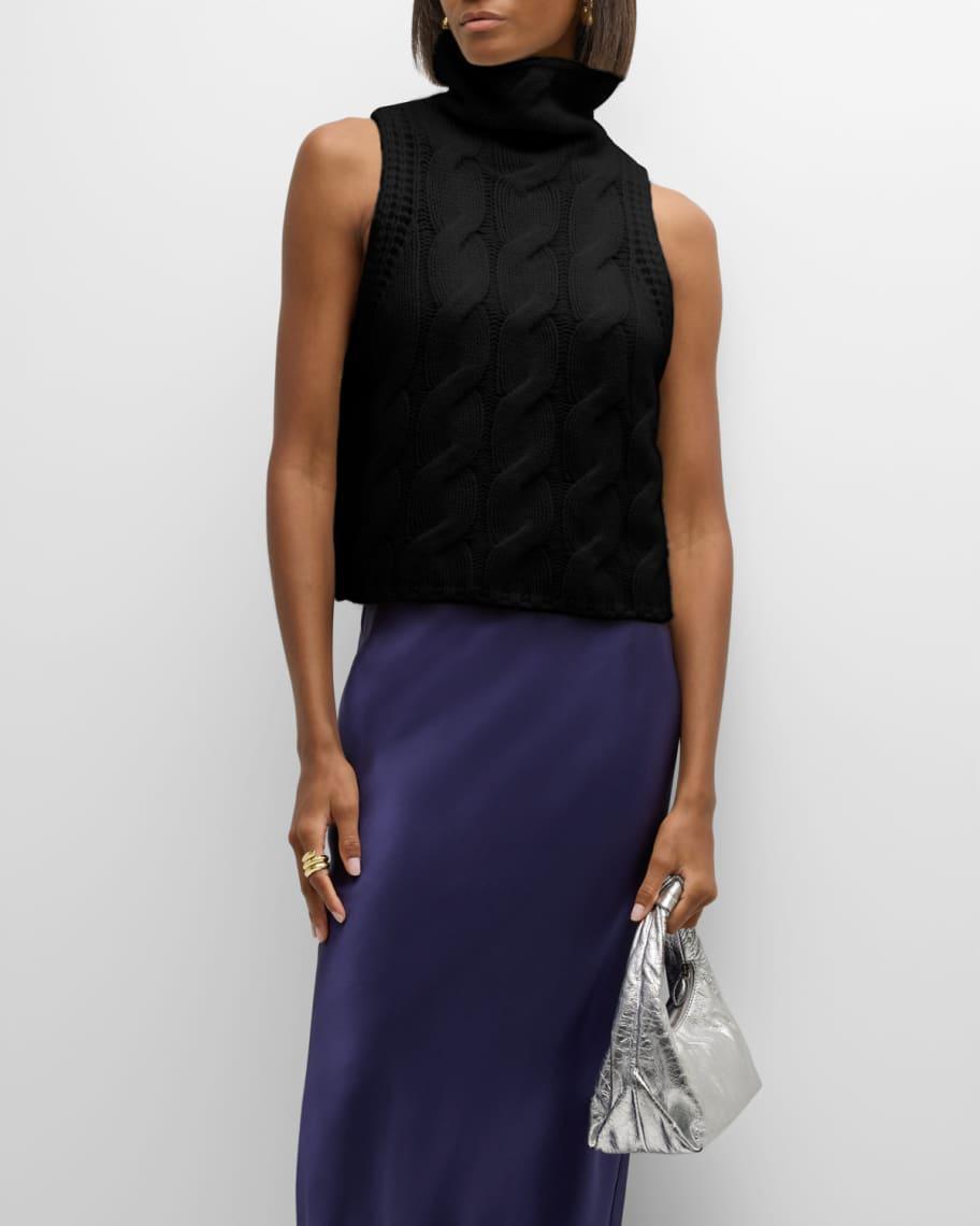 Saige B Cashmere Sleeveless Turtleneck Sweater  Product Image