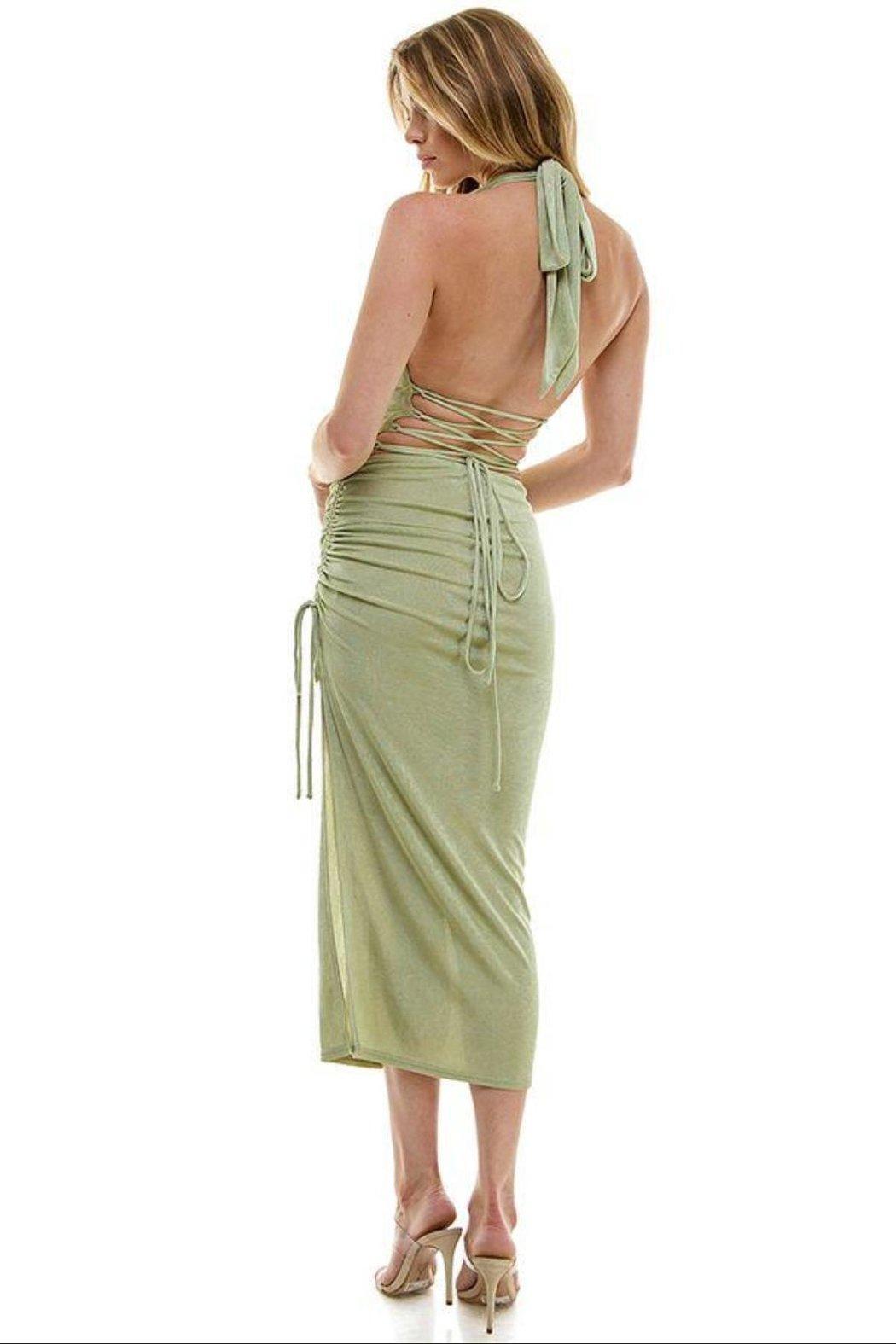 Halter Midi Dress Product Image