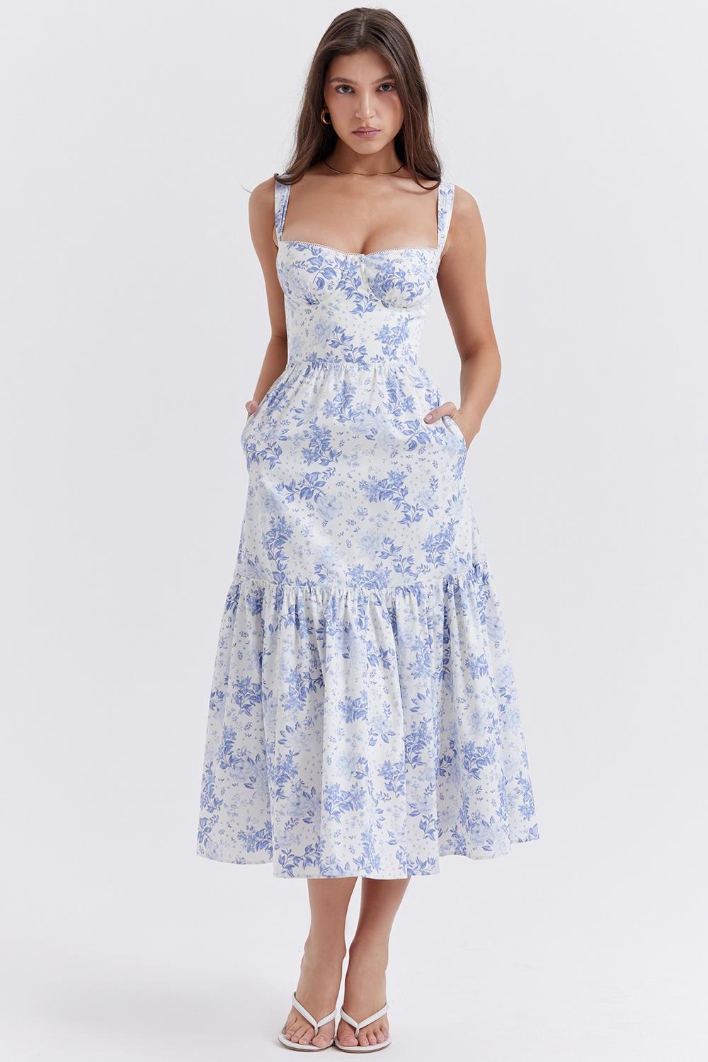 Elia Blue Print Midi Sundress - SALE Product Image