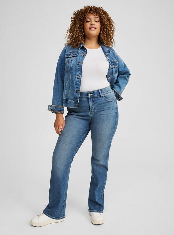 High-Rise Straight Leg Bombshell Straight Stretch Jeans Product Image