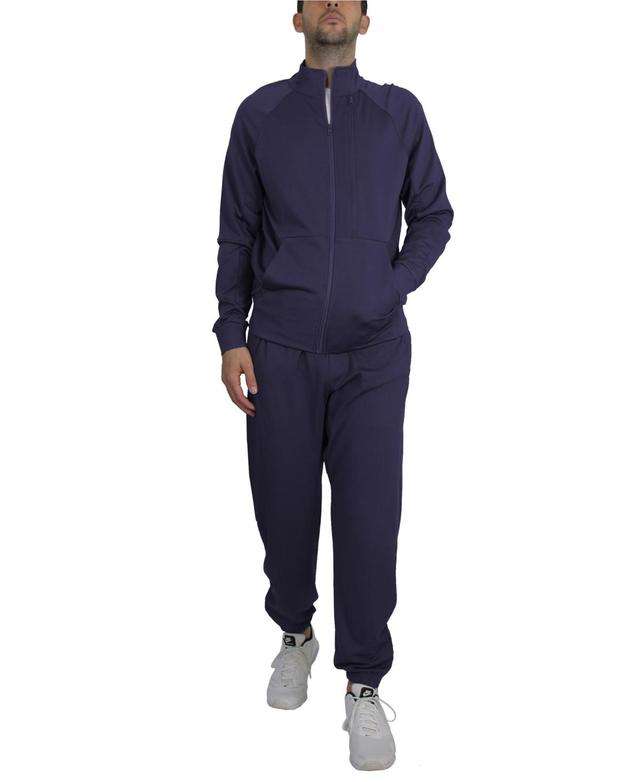 Blue Ice Mens Moisture Wicking Performance Active Track Jacket and Joggers, 2-Piece Set Product Image