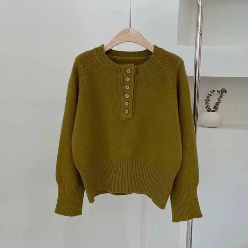 Henley Raglan Sweater Product Image