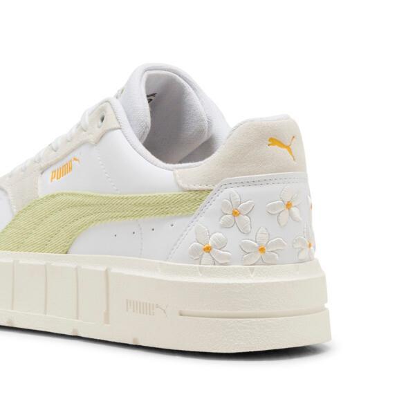 PUMA Cali Court Embroidery Sneakers Women in Pistachio Green/Warm White Product Image