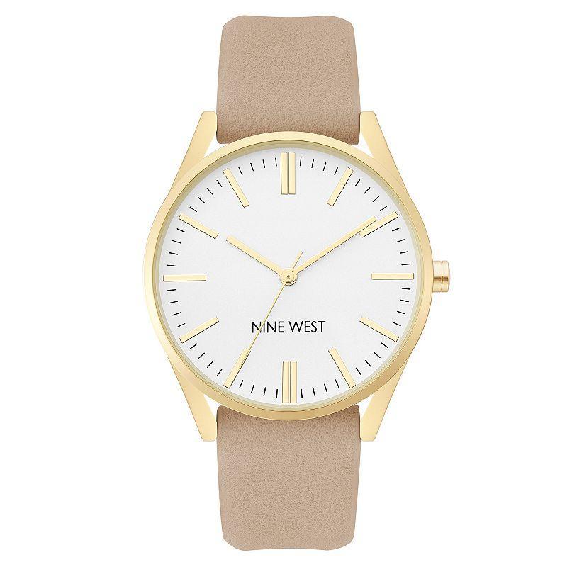 Nine West Womens Quartz Tan Faux Leather Band Watch, 36mm - Tan Product Image