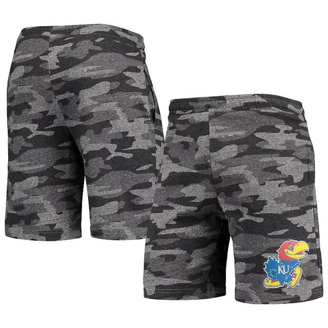 Mens Concepts Sport Charcoal/Gray Kansas Jayhawks Camo Backup Terry Jam Lounge Shorts Product Image