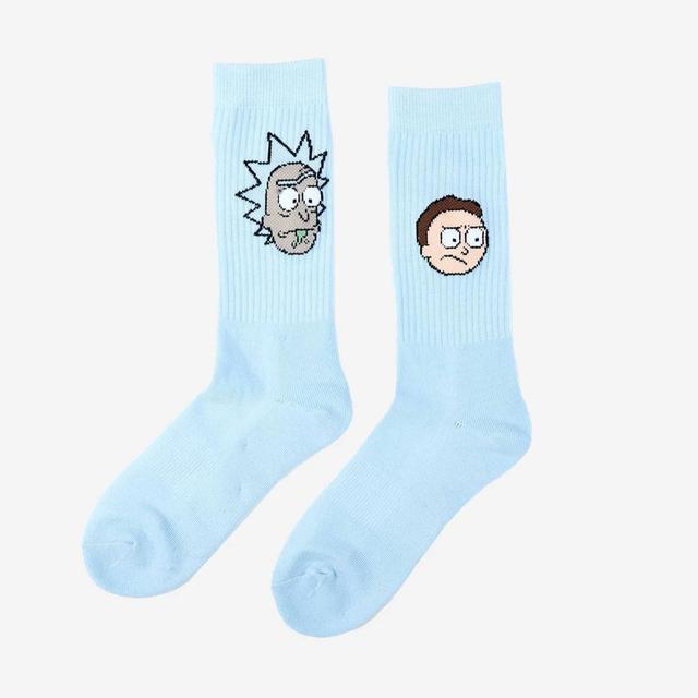 Mens Rick and Morty Athletic Crew Socks - Blue 6-12 Product Image