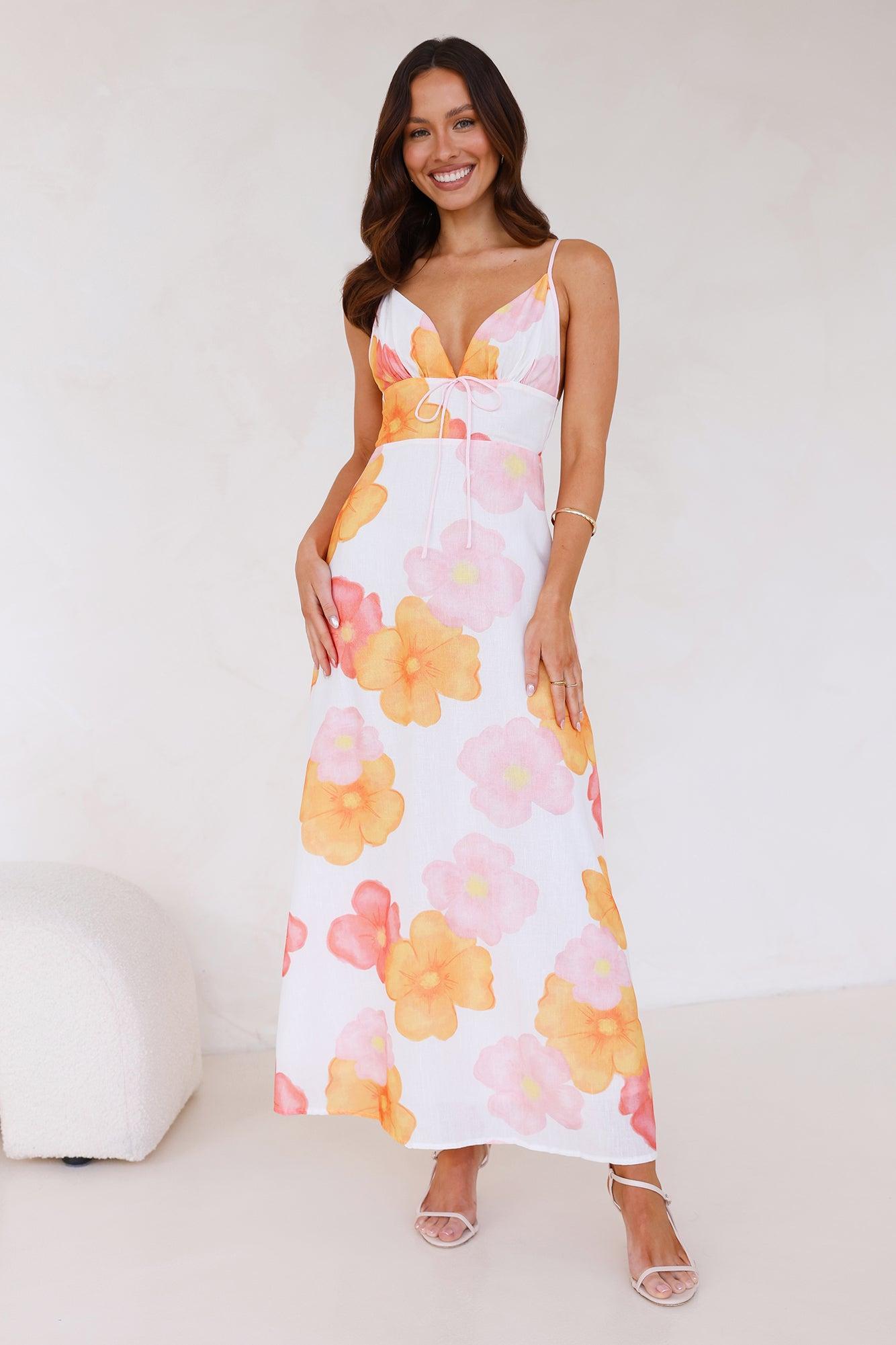 Soaking Up Maxi Dress White Product Image