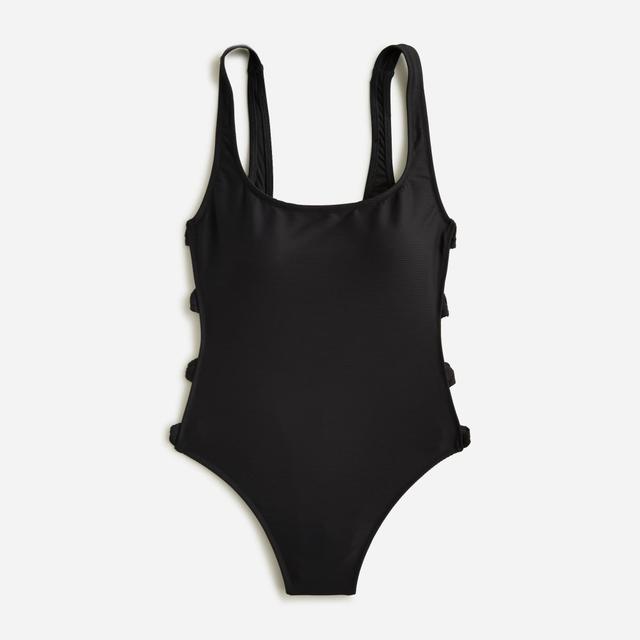 Ribbed side-bow one-piece swimsuit Product Image