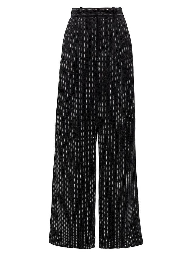 Womens Brinkley Wide-Leg Velvet & Crystal Pants Product Image