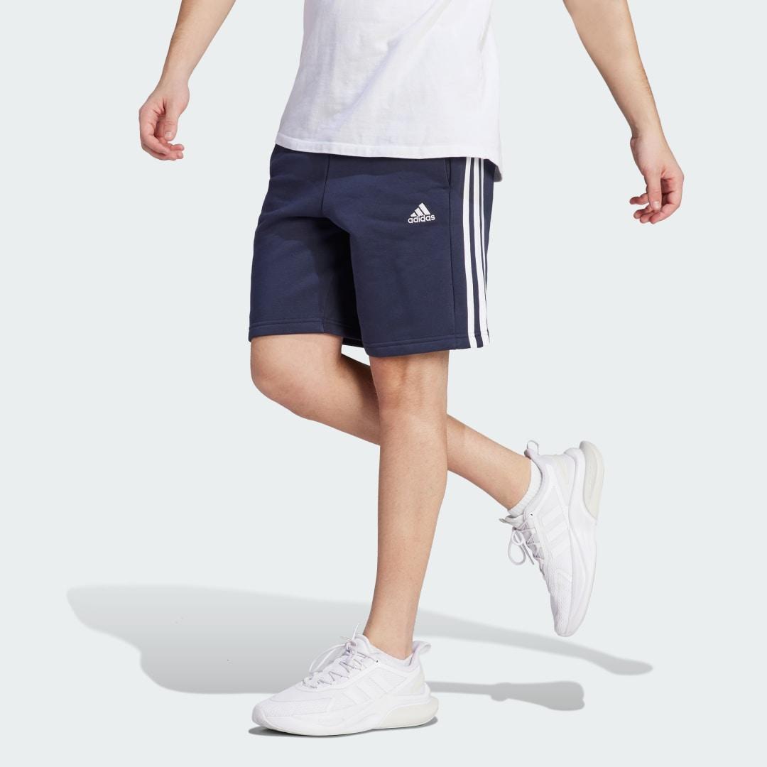 adidas Mens 3-Stripes 10 Fleece Shorts - Arctic Night Product Image