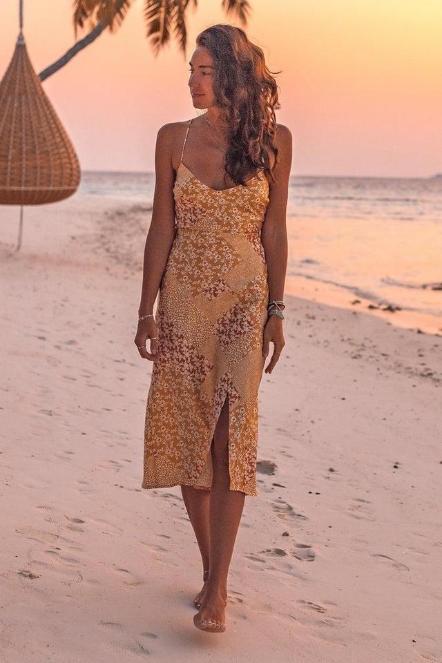 Golden Rivers Midi Dress Product Image