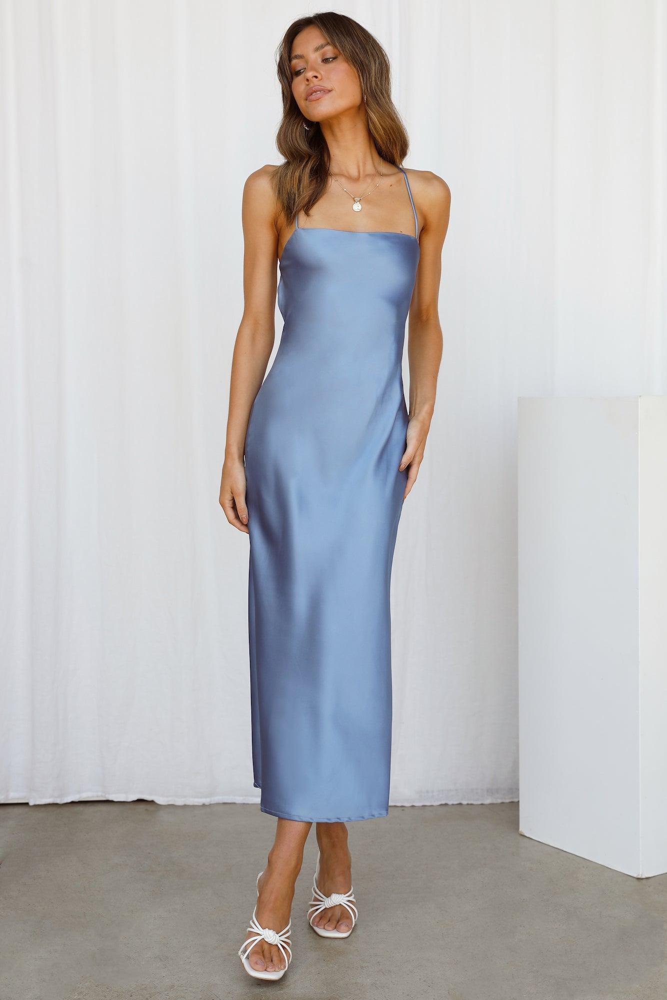 Memory Lanes Midi Dress Blue Product Image