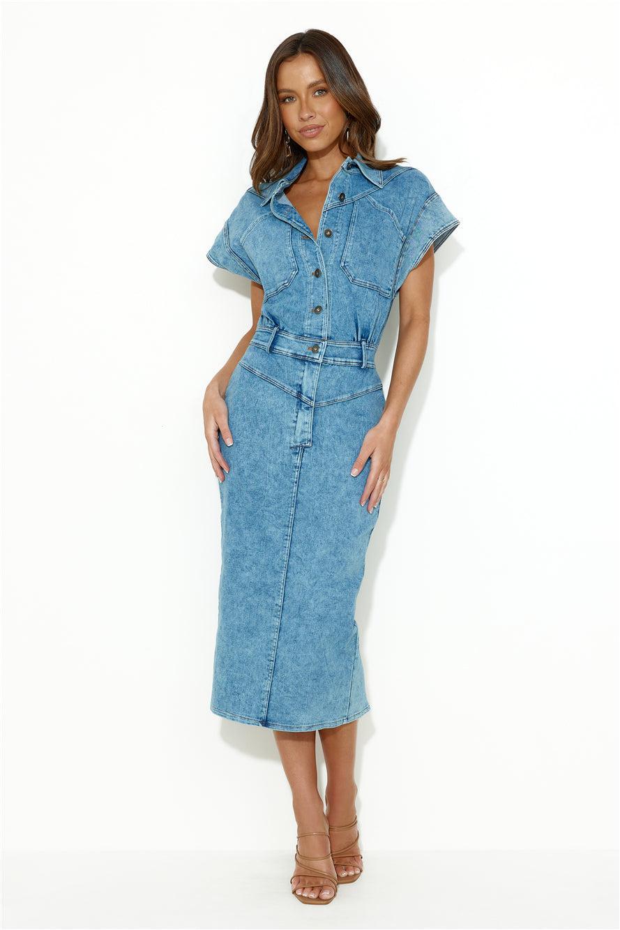 Boundless Possibilities Midi Dress Denim Product Image