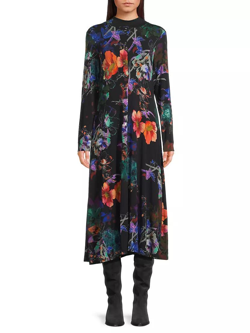 The Janie Floral Mockneck Midi-Dress Product Image